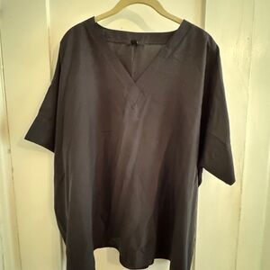Cos Black Silk V-Neck Oversized Shirt - M